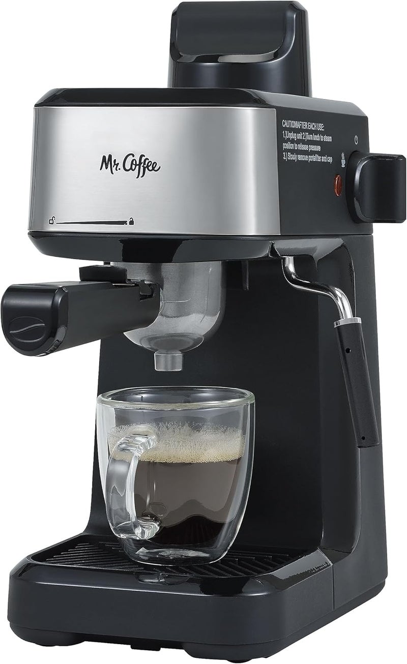 Mr. coffee 4-Shot Steam Espresso Cappuccino and Latte Maker with Stainless Steel Frothing Pitcher - Image 1